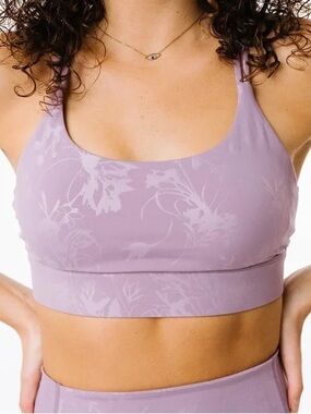 ZYIA Light Lilac Floral Double Strap Bra